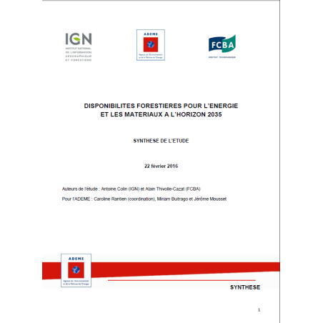 Disponibilités forestières pour l'énergie et les matériaux à l'horizon 2035 Disponibilités forestières pour l'énergie et les matériaux à l'horizon 2035