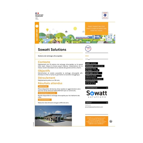 Sowatt - Stations de recharge ultra-rapides