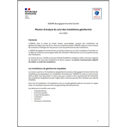 Synthèse du suivi des installations géothermie en Bourgogne-Franche-Comté