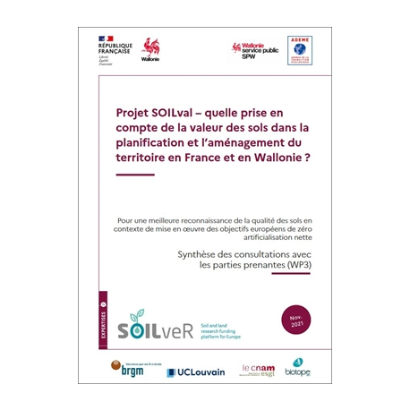 SOILval : Quelle prise en compte de la valeur des sols dans la planification et l'aménagement du territoire en France et en Wallonie ?