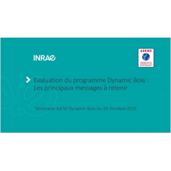 Ad'M DYNAMIC BOIS : Evaluation du programme par INRAE