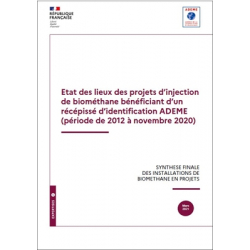 Etat des lieux des projets d'injection de biométhane bénéficiant d'un récépissé d'identification ADEME (période de 2012 à novembre 2020)