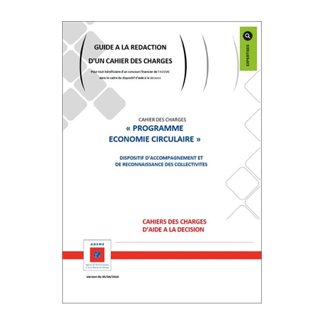 Cahier des charges d'aide à la décision : Programme et économie circulaire