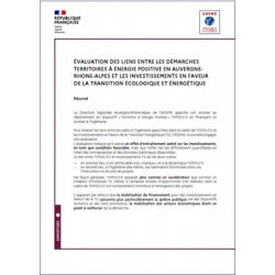 Evaluation des liens entre les démarches TEPOS et les investissements favorables à la TEE en Auvergne Rhône-Alpes