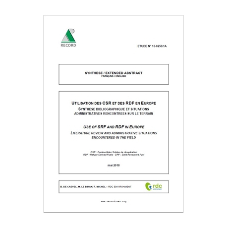 Utilisation des CSR (Combustibles Solides de récupération) et des RDF (Refuse-Derived Fuels) en Europe
