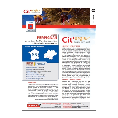 Quelques actions dans les six domaines du label Cit'ergie : ville de Perpignan