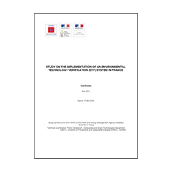 Study on the implementation of an environmental technology verification (ETV) system in France
