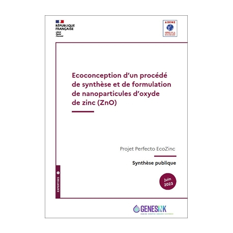 Ecoconception d'un procédé de synthèse et de formulation de nanoparticules d'oxyde de zinc (ZnO)