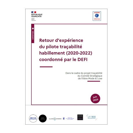 Retour d'expérience du pilote traçabilité habillement (2020-2022) coordonné par le DEFI
