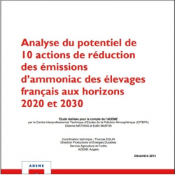 Analyse du potentiel de 10 actions de réduction des émissions d'ammoniac des élevages français aux horizons 2020 et 2030