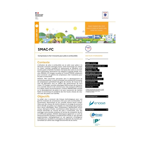 SMAC-FC - Compresseurs d'air innovants pour piles à combustible
