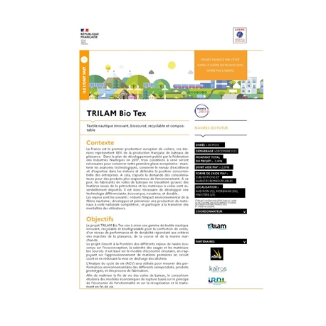 TRILAM Bio Tex - Textile nautique innovant, biosourcé, recyclable et compostable