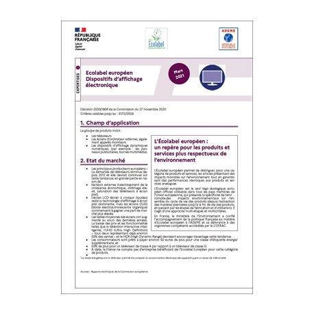 Electronique - référentiels Ecolabel Européen