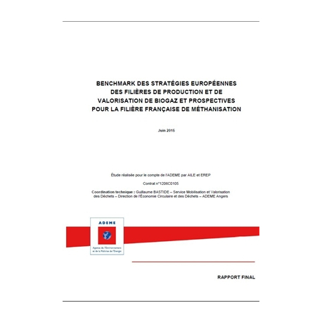 Benchmark des stratégies européennes des filières de production et de valorisation de biogaz et prospectives pour la filière française de méthanisation