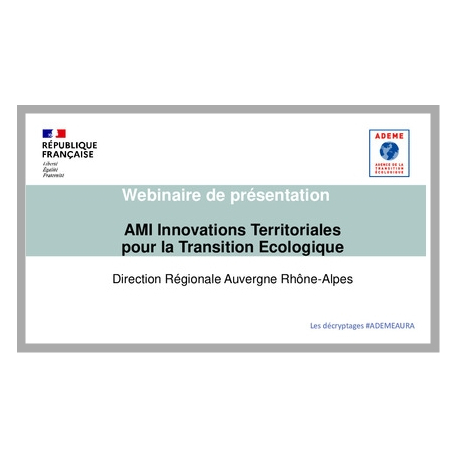 Présentation de l'appel à manifestation d'intérêt (AMI) régional "Innovations Territoriales" 2024