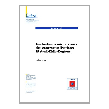 Evaluation des Contrats de Plan Etat Région (CPER)