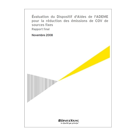 Evaluation du dispositif d'aides de l'ADEME pour la réduction des émissions de COV de sources fixes.