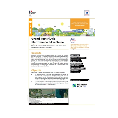 Grand Port Fluvio-Maritime de l'Axe Seine – Faisabilité filière éolien flottant