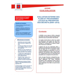 Evaluation externe du dispositif "plans et programmes locaux de prévention des déchets" (2009-2012)