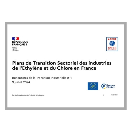 Restitution des plans de transition sectoriels de l'industrie de l'éthylène et du chlore