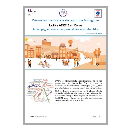 L'offre ADEME en Corse - Accompagnements et moyens dédiés aux collectivités