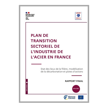 Plan de Transition Sectoriel de l'industrie de l'acier en France - rapport complet