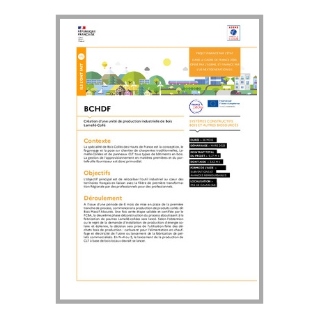 BCHDF - Création d'une unité de production industrielle de Bois Lamellé-Collé