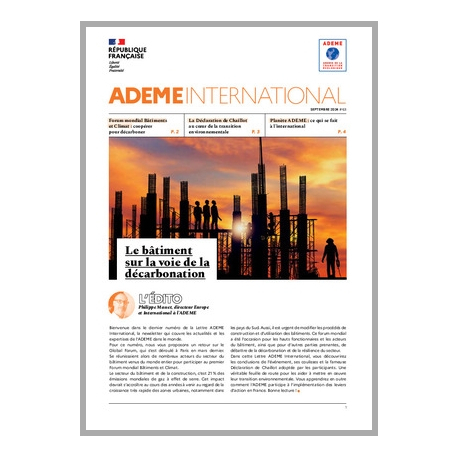 Lettre ADEME INTERNATIONAL N° 63 - Septembre 2024