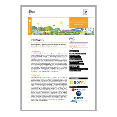 PRINCIPE - Développement d'une filière française de modules photovoltaïques, légers, flexibles et à haut rendement