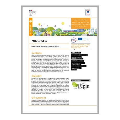 MIDCPSFC - Modernisation des unités de sciage de feuillus