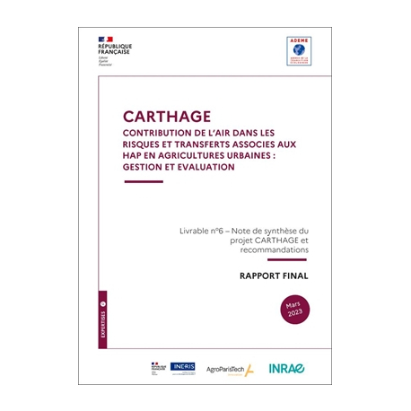 CARTHAGE : Contribution de l'air dans les risques et transferts associés aux HAP en agricultures urbaines