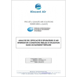 Analyse de l'efficacité d'épurateurs d'air intérieur en conditions réelles d'utilisation dans un bâtiment tertiaire