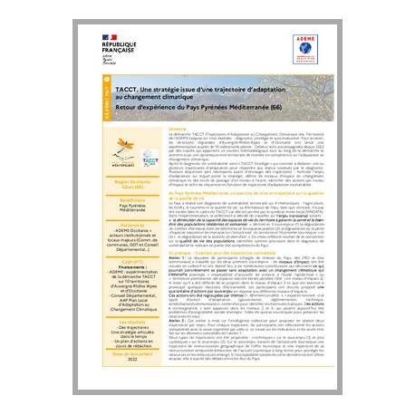 TACCT. Une stratégie issue d'une trajectoire d'adaptation au changement climatique