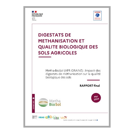 Projet Methabiosol : Impact des digestats de méthanisation sur la qualité biologique des sols