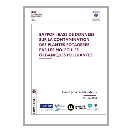 BAPPOP : BAse de données sur la contamination des Plantes Potagères par les molécules Organiques Polluantes