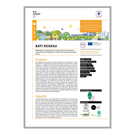BATI ROSEAU - Développer la valorisation du roseau dans les techniques constructives du bâtiment