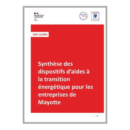 Synthèse des dispositifs d'aides à la transition énergétique pour les entreprises de Mayotte