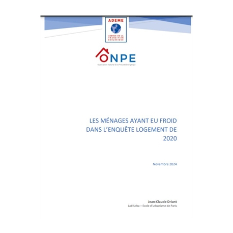 Les ménages ayant eu froid dans l'enquête logement de 2020