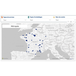 Cartographie 2024 des centres de lavage d'emballages en France