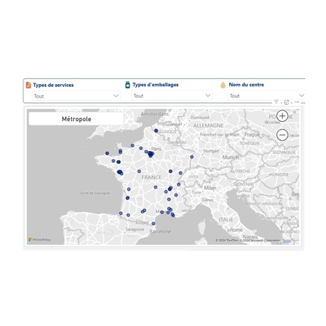 Cartographie 2024 des centres de lavage d'emballages en France