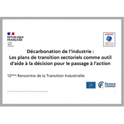 Décarbonation de l'industrie : Les plans de transition sectoriels comme outil d'aide à la décision pour le passage à l'action