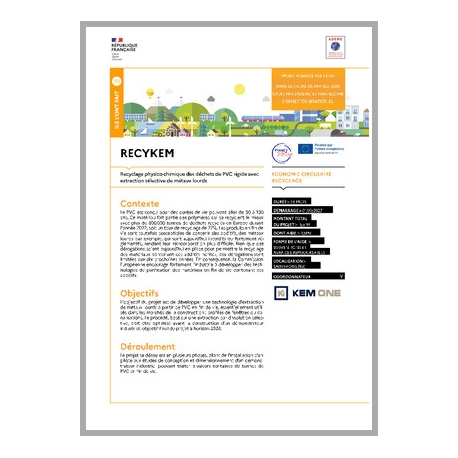 RECYKEM - Recyclage physico-chimique des déchets de PVC rigide avec extraction sélective de métaux lourds