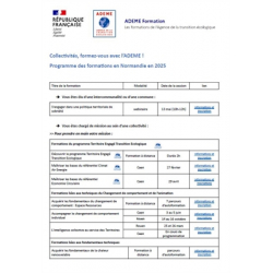 Programme des formations de l'ADEME en Normandie en 2025