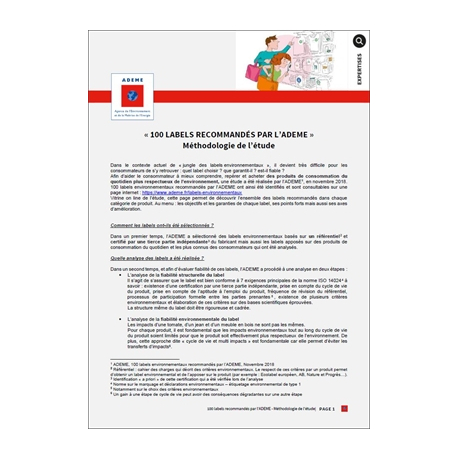 100 labels environnementaux recommandés par l'ADEME