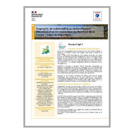 Diagnostic de vulnérabilité au réchauffement climatique d'un territoire rural du Nord Est de la France : Cœur du Pays Haut