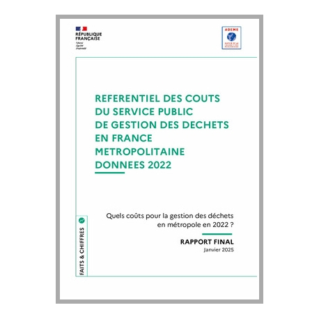 Référentiel des coûts du service public de gestion des déchets en France métropolitaine - données 2022