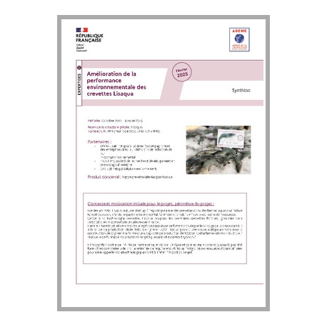 Amélioration de la performance environnementale de produits alimentaires - Produits Lisaqua