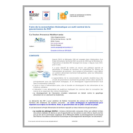 Faire de la concertation thématique un outil central de la gouvernance du PAT