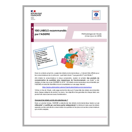 100 labels environnementaux recommandés par l'ADEME