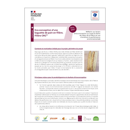 Ecoconception d'une baguette de pain en filière CRC